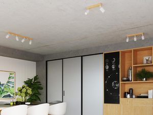 Miniaturka 5 - Kuchnia z jasnym sufitem i białą listwą świetlną