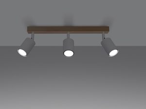 Miniaturka 2 - Drewniana listwa z trzema białymi reflektorami LED w aranżacji nocnej