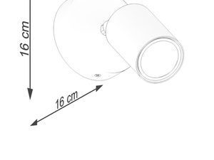 Miniaturka 4 - Rysunek techniczny pojedynczego reflektora z drewnianą bazą, 10 x 16 cm