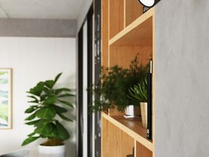 Miniaturka 6 - Zbliżenie na czarną lampę ścienną