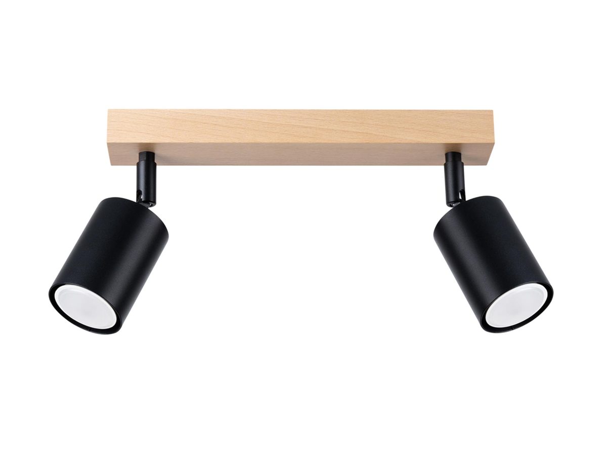 Lampa Sufitowa Czarna Nowoczesna 2 Żarówki – CLARIS 2