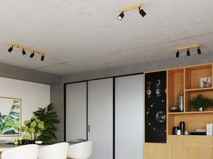 Miniaturka 5 - Nowoczesna jadalnia z czarną lampą sufitową LED