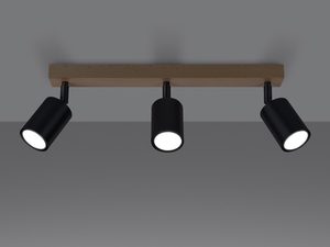 Miniaturka 3 - Nowoczesna listwa sufitowa z trzema czarnymi reflektorami LED
