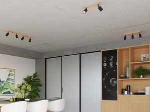 Miniaturka 8 - Nowoczesna kuchnia z czarnymi reflektorami na suficie
