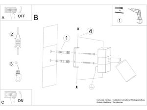 Miniaturka 8 - Schemat instalacyjny lampy z pojedynczym reflektorem