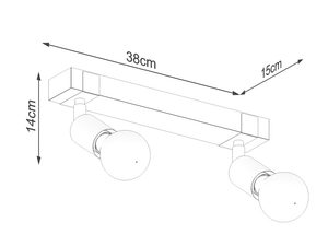 Miniaturka 7 - Plafon Nowoczesny Czarny 2x15W LED – ZARA 2