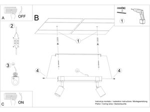 Miniaturka 8 - Plafon Nowoczesny Czarny 2x15W LED – ZARA 2