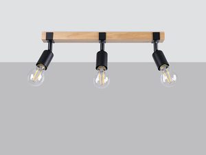 Miniaturka 1 - Drewniana belka z czarnymi lampami