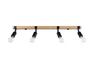 Miniaturka 9 - Lampa sufitowa z drewnianą belką i czterema żarówkami typu Edison