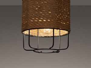 Miniaturka 2 - Lampa sufitowa z ciemnym kloszem z plecionki