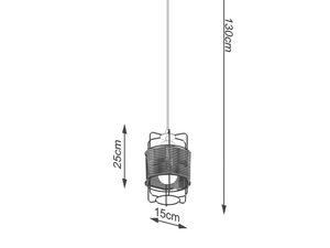 Miniaturka 8 - Wymiarowanie lampy z plecionym abażurem i czarną oprawą