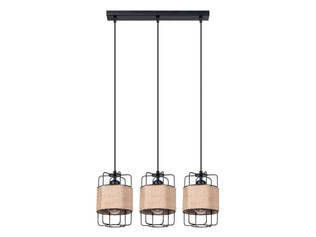 Minimalistyczna Lampa Wisząca 50cm Czarna – GIZAR 3L