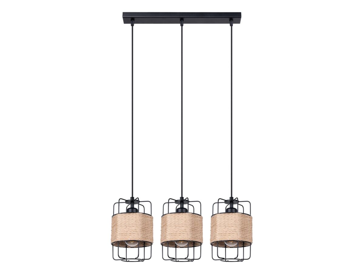 Minimalistyczna Lampa Wisząca 50cm Czarna – GIZAR 3L