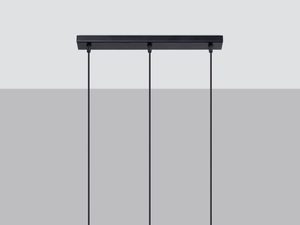 Miniaturka 2 - Czarny profil lampy wiszącej z naturalnym wykończeniem z liny