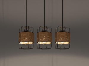 Miniaturka 3 - Trzy lampy z plecionym kloszem w wieczornym świetle