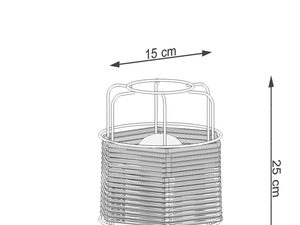 Miniaturka 7 - Rysunek z wymiarami lampy stołowej z wikliny i metalu