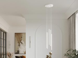 Miniaturka 5 - Aranżacja wnętrza z białymi lampami sufitowymi nad stołem