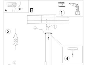 Miniaturka 23 - Rysunek montażowy lampy wiszącej tubowej