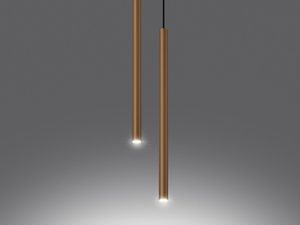 Miniaturka 17 - Dwie złote lampy tubowe na szarym tle z podświetleniem