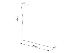 Miniaturka 10 - Techniczny rzut góra-dół liniowej lampy wiszącej LED