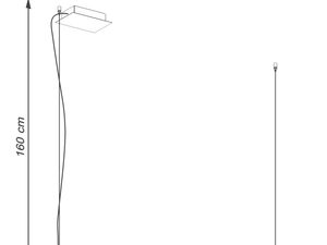 Miniaturka 14 - Rzut boczny z wymiarami technicznymi lampy wiszącej LED