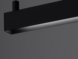 Miniaturka 7 - Detal matowego czarnego profilu lampy LED z kablem stalowym