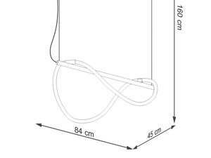 Miniaturka 14 - Wymiary techniczne oprawy LED z funkcją zwisu sufitowego