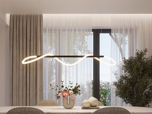 Miniaturka 9 - Minimalistyczna lampa LED z falowanym światłem w jasnym wnętrzu