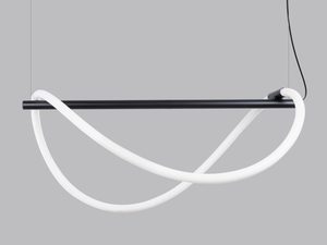 Miniaturka 2 - Minimalistyczna lampa wisząca LED z liniowym światłem i panelem sterującym