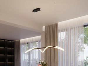 Miniaturka 8 - Aranżacja jadalni z nowoczesną lampą LED w formie giętej linii