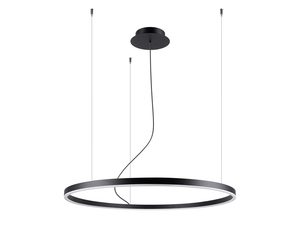 Miniaturka 14 - Lampa sufitowa LED z okrągłym ringiem i czarnym podsufitką