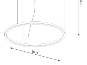Miniaturka 11 - Wymiary i szkic okrągłej lampy sufitowej LED
