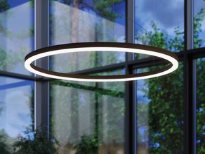 Miniaturka 9 - Nowoczesna lampa wisząca LED okrągła z czarnym wykończeniem, styl loft