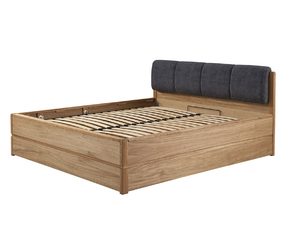 Miniaturka 2 - Łóżko z czarnym tapicerowanym zagłówkiem i pojemnikiem