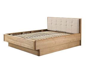 Miniaturka 1 - Duże drewniane łóżko w kolorze naturalnym