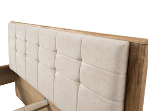 Miniaturka 1 - Tapicerowany zagłówek beżowy z ozdobnym pikowaniem