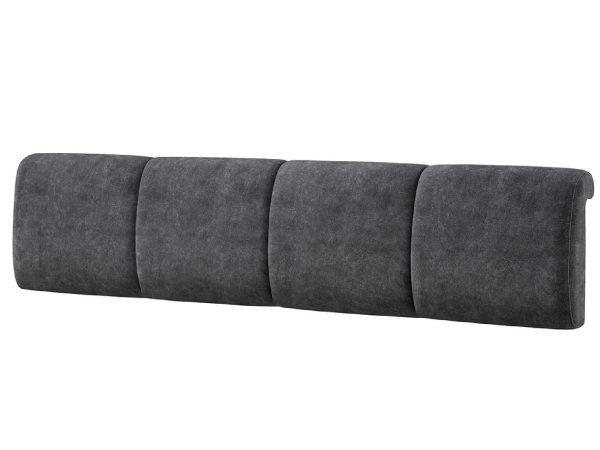 Ciemnoszary zagłówek z pikowaniem do łóżka