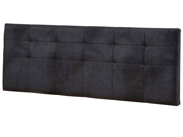 Ciemny zagłówek do łóżka tapicerowany, miękkie wykończenie