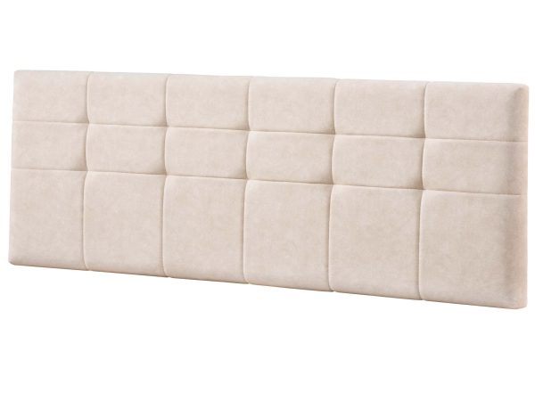 Zagłówek tapicerowany beżowy z pikowaniem w kwadraty
