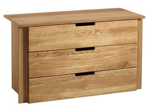 Miniaturka 4 - Komoda z trzema szufladami z litego dębu, styl nowoczesny