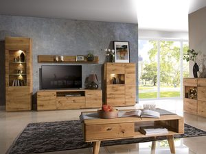 Miniaturka 2 - Meble dębowe Denver salon z witryną i szafką RTV