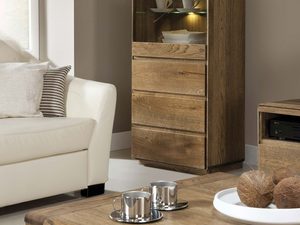 Miniaturka 1 - Witryna z podświetleniem LED i szufladami z litego drewna