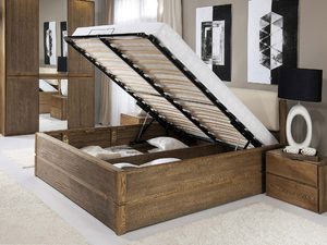 Miniaturka 5 - Drewniane łóżko z funkcją podnoszonego stelaża i pojemnikiem