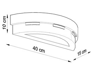 Miniaturka 7 - Rysunek techniczny kinkietu LED o szerokości 40 cm