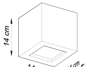 Miniaturka 19 - Rysunek techniczny kinkietu LED 14x14 cm do ściany
