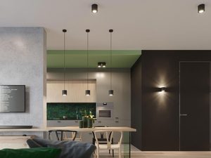 Miniaturka 4 - Stylowa kuchnia z jasnym blatem i trzema punktowymi lampami LED