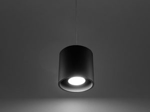 Miniaturka 2 - Czarna lampa wisząca LED o prostej cylindrycznej formie