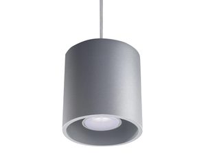 Miniaturka 6 - Wisząca lampa LED z szarym kloszem walcowym do loftu