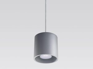 Miniaturka 7 - Szara lampa wisząca LED w formie walca do kuchni lub jadalni