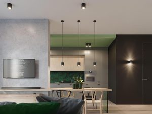 Miniaturka 4 - Trzy lampy wiszące LED w kuchni z nowoczesną aranżacją